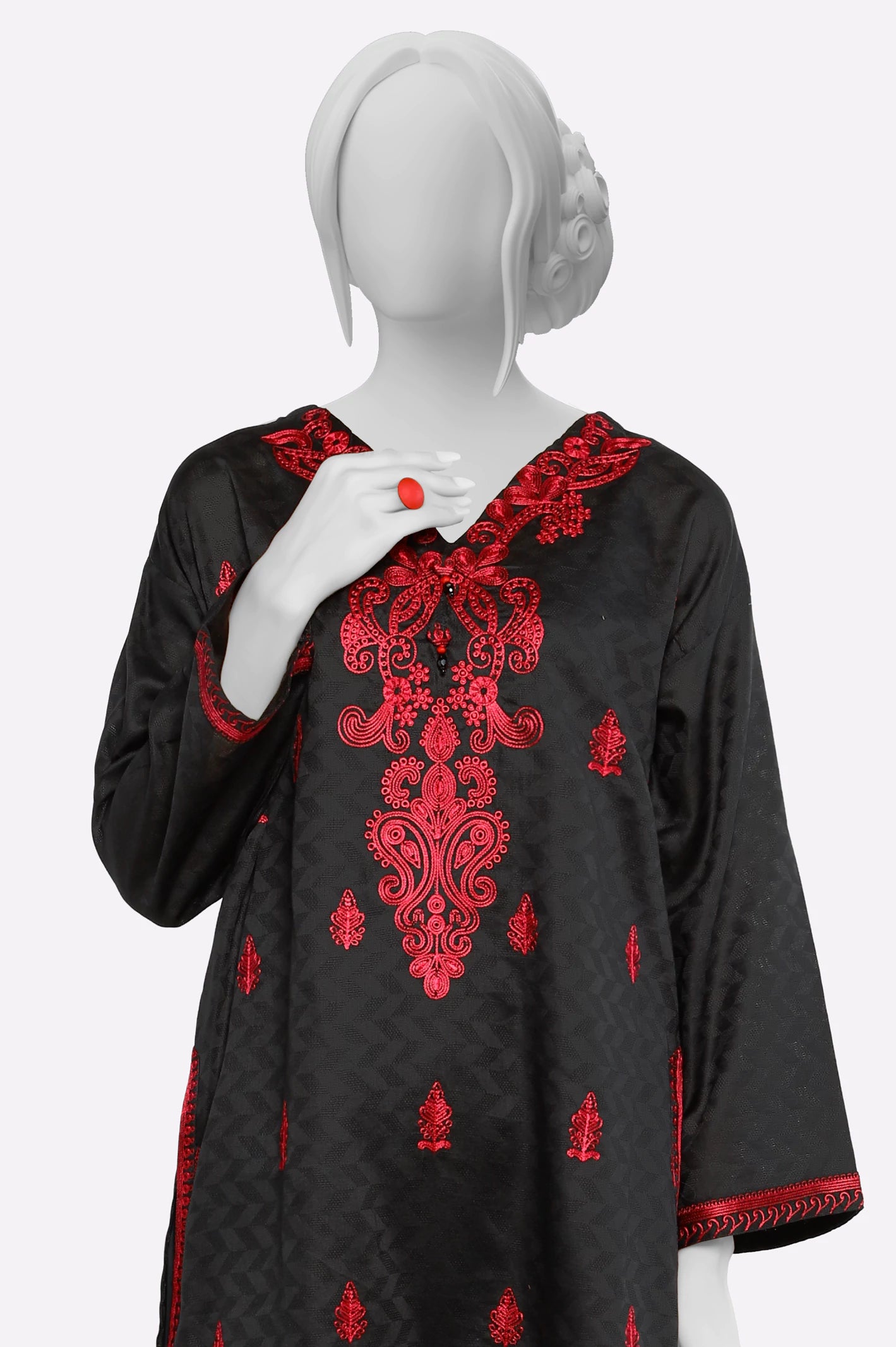 Black Embroidered Kurti - Image 2