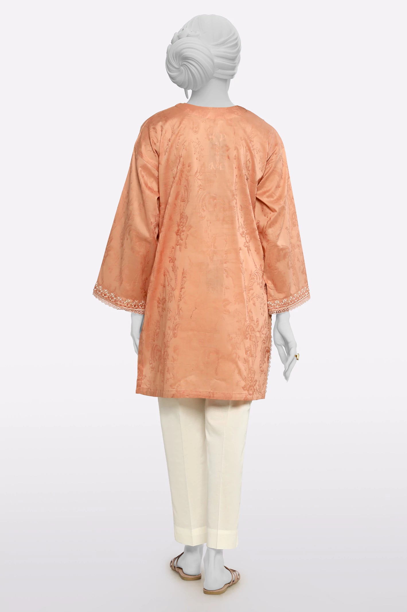 Peach Embroidered Kurti - Image 3