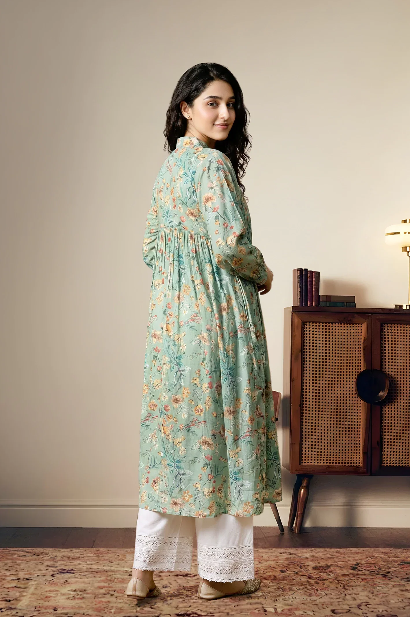 Printed Sky Blue Tunic - Image 2