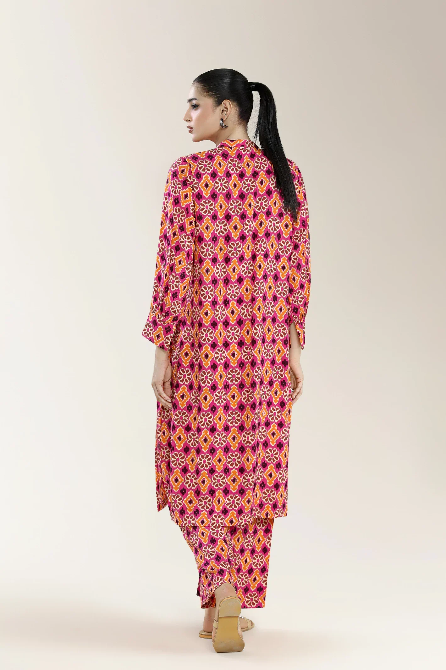Printed Viscose-Pink 2PC - Image 2