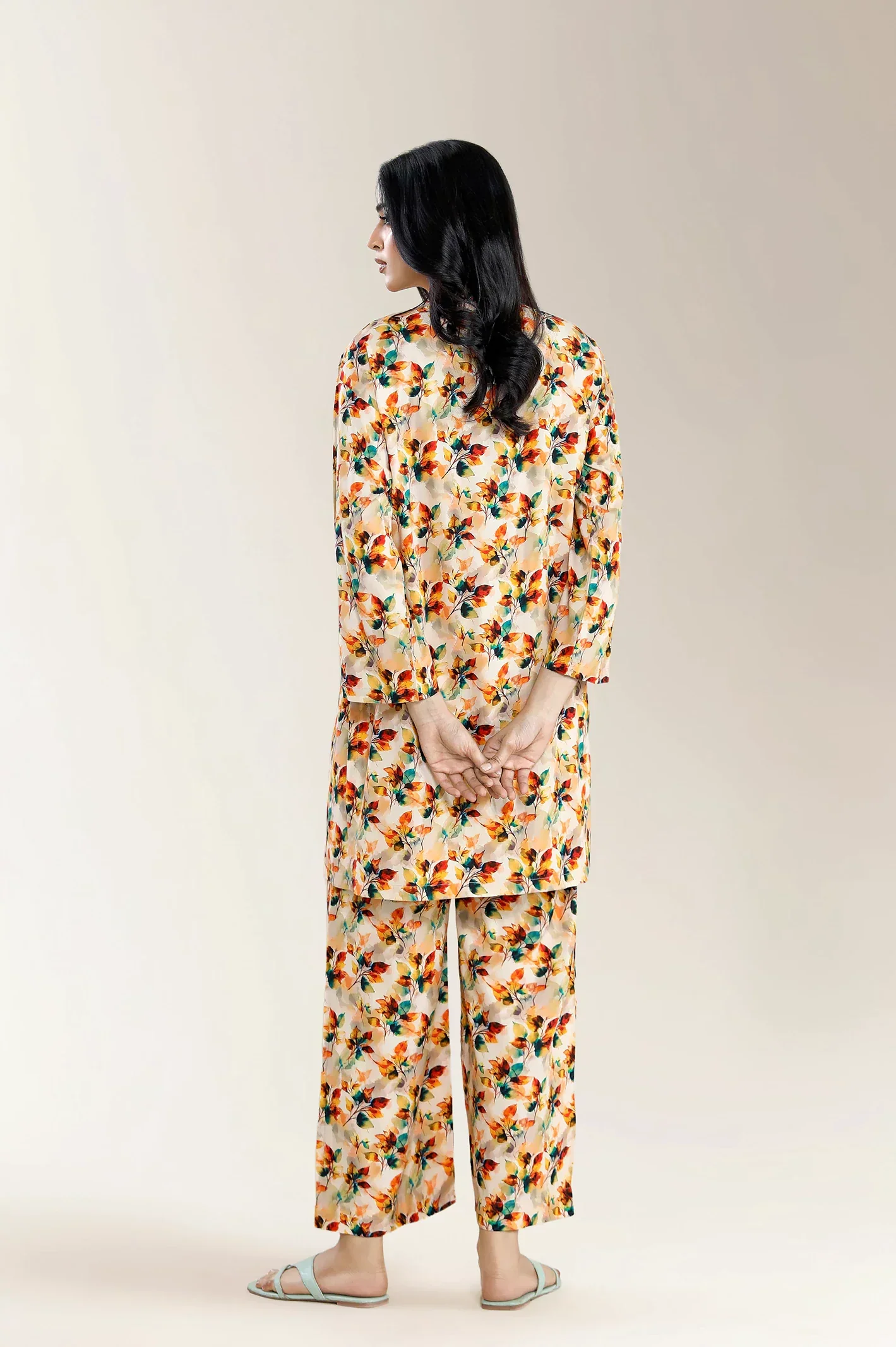 Printed Viscose Linen-Light Peach 2Pc - Image 2