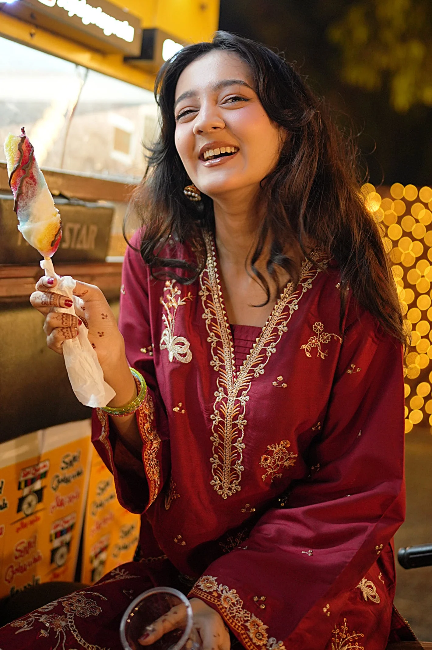 Embroidered Raw Silk Red 2PC - Image 5
