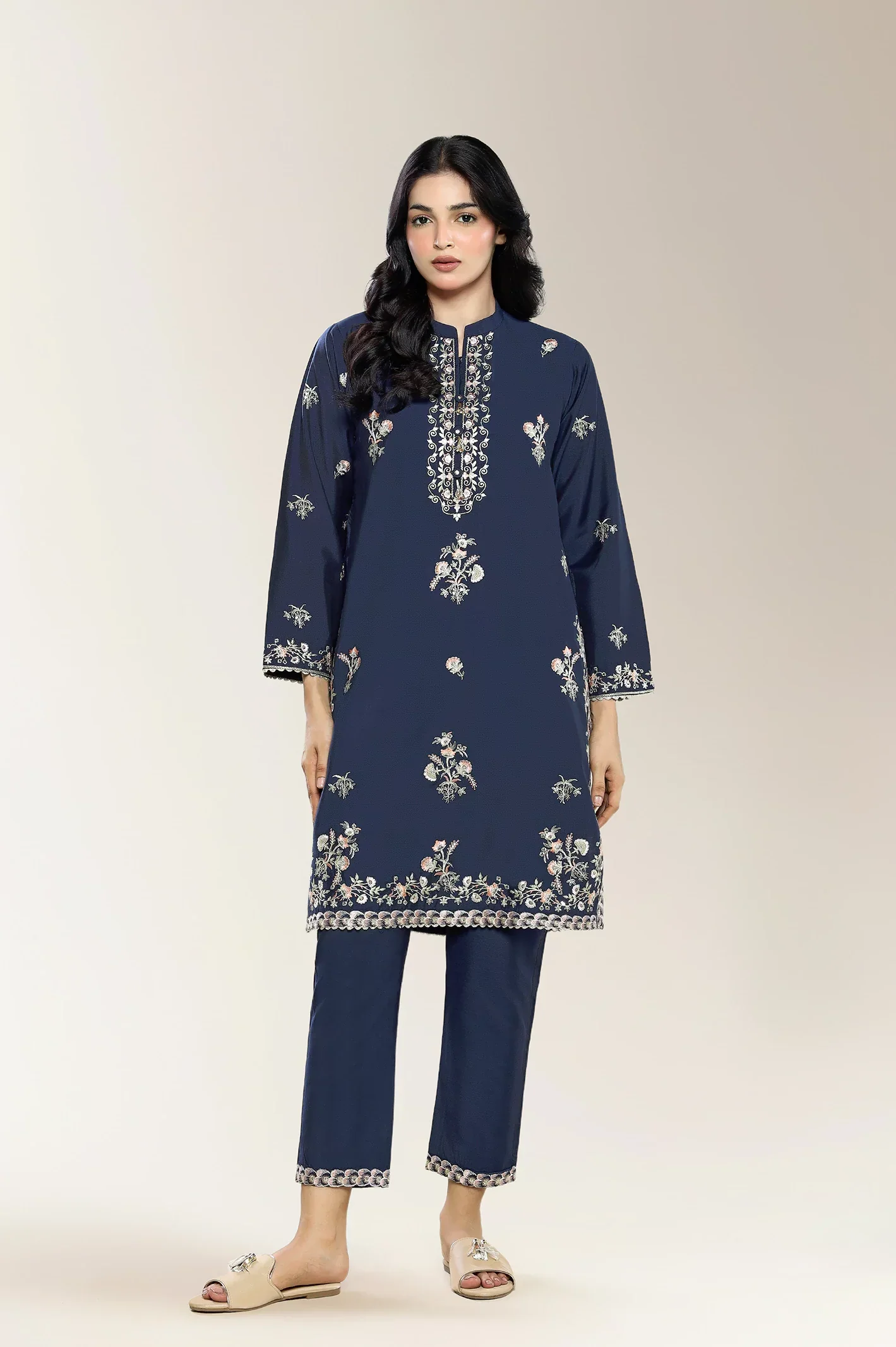 Embroidered Blue 2PC
