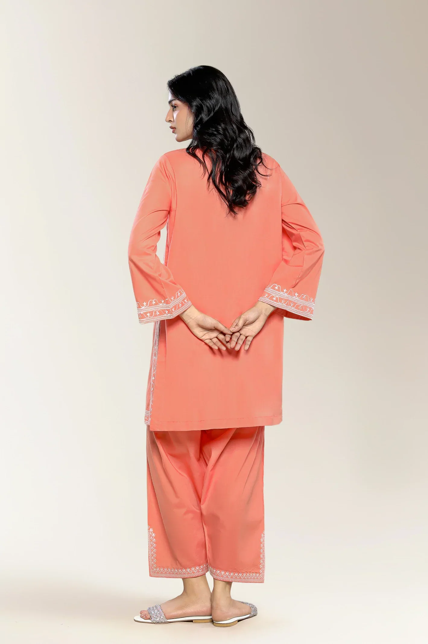 Embroidered Coral 2PC - Image 2