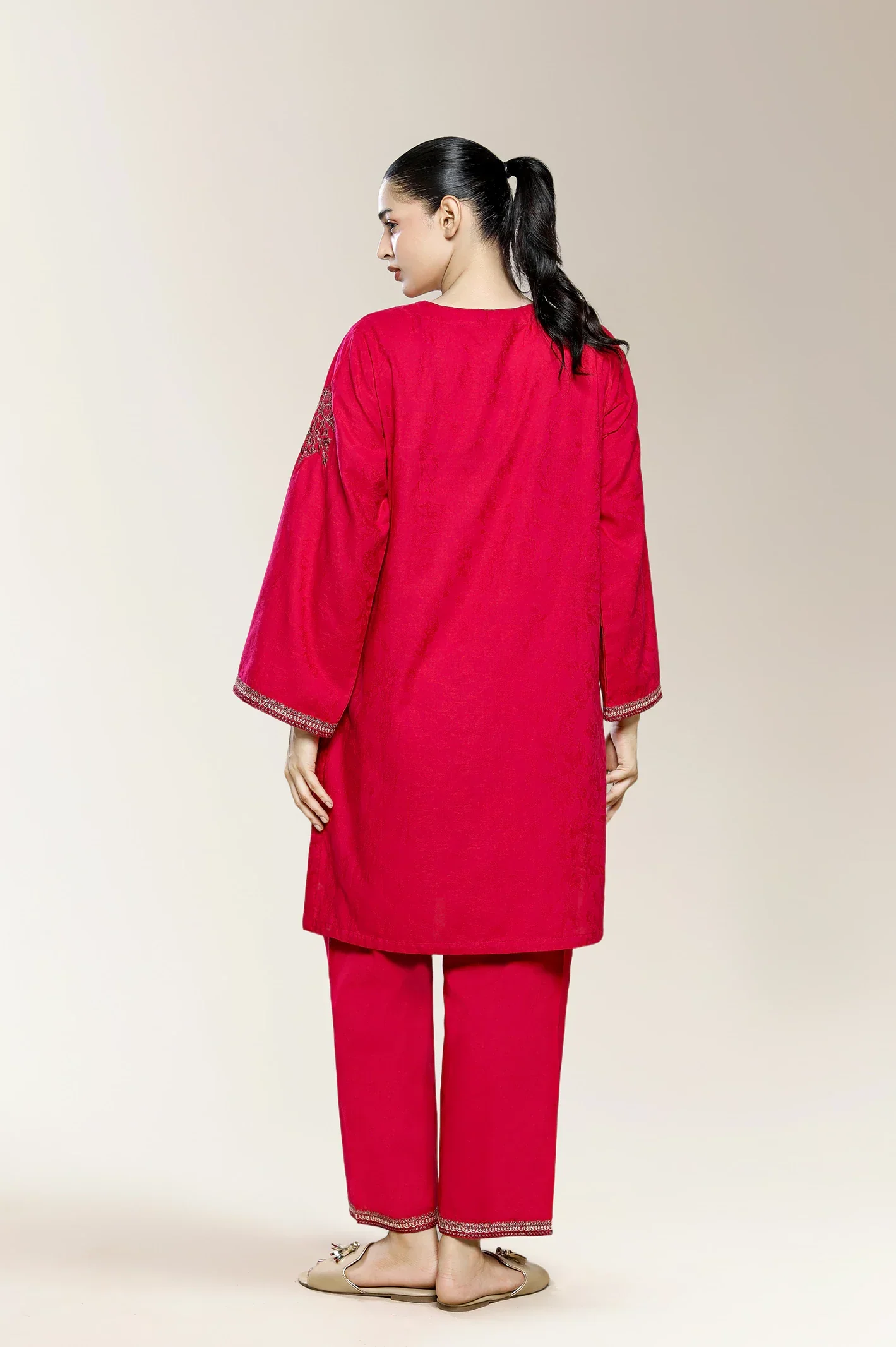 Embroidered Pink 2PC - Image 2