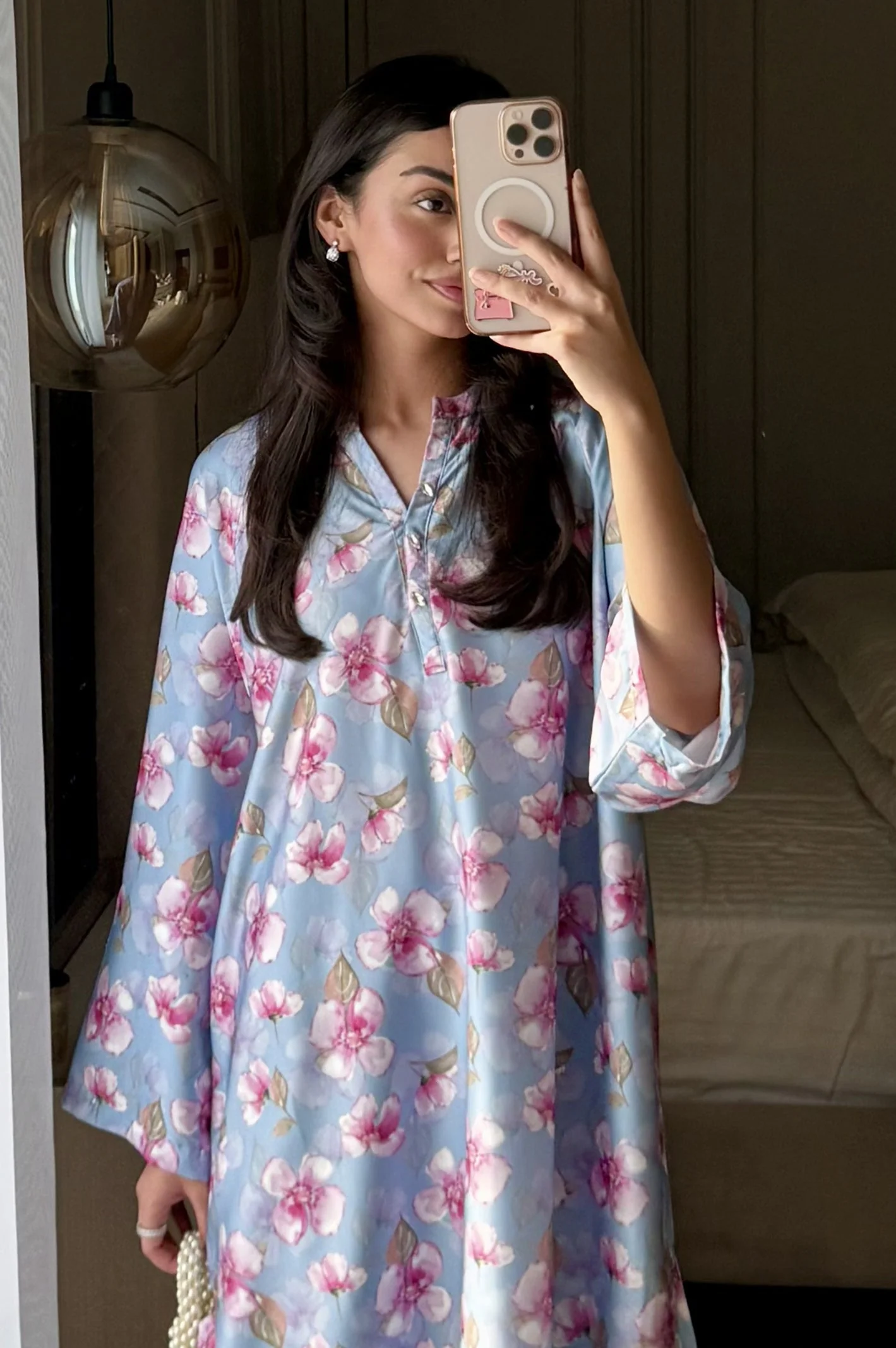 Printed Silk Grey 2PC - Image 2