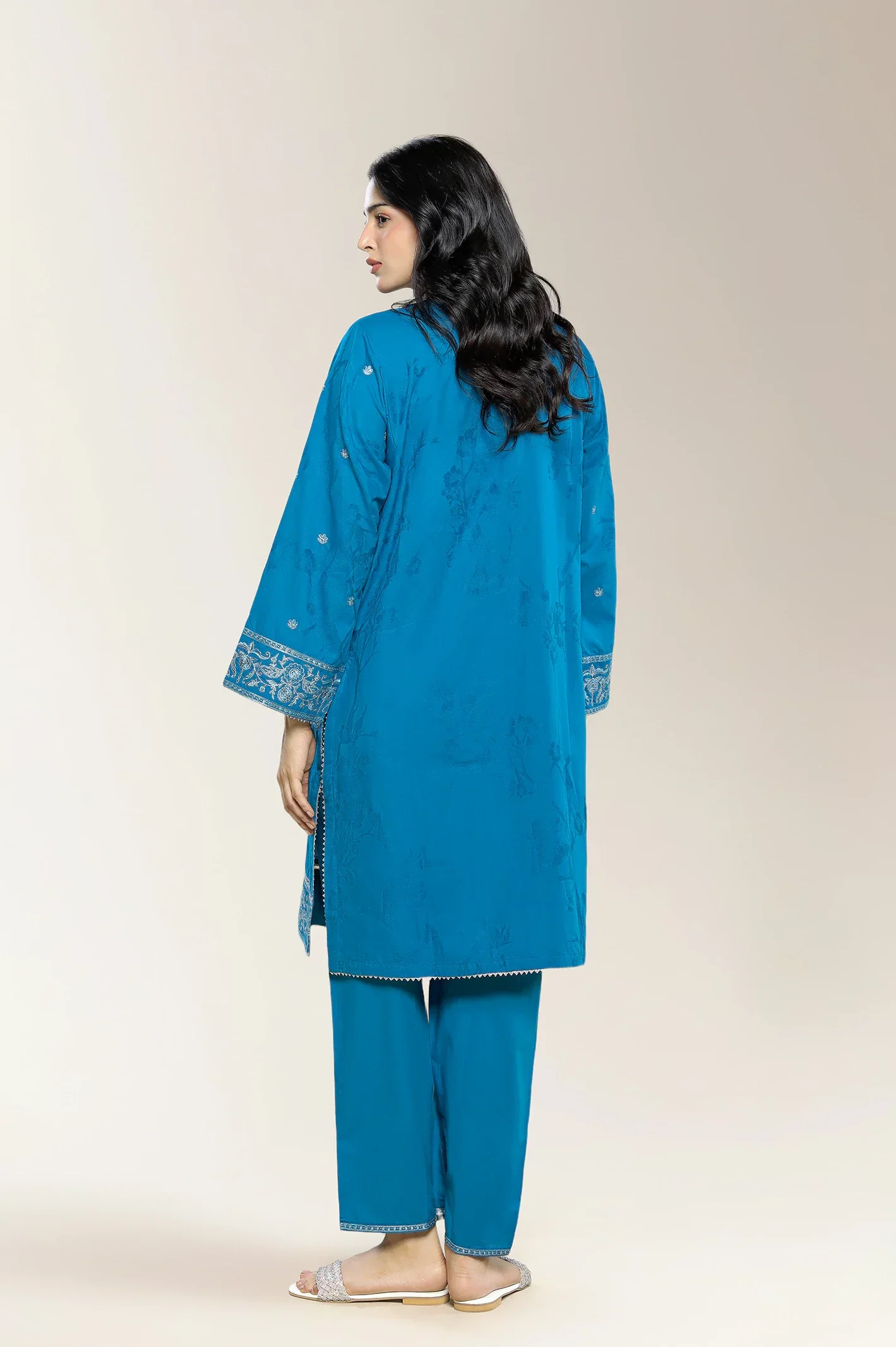 Embroidered Blue 2PC - Image 2