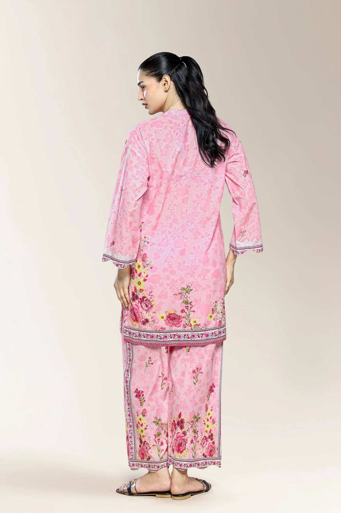Embroidered Pink 2PC - Image 2