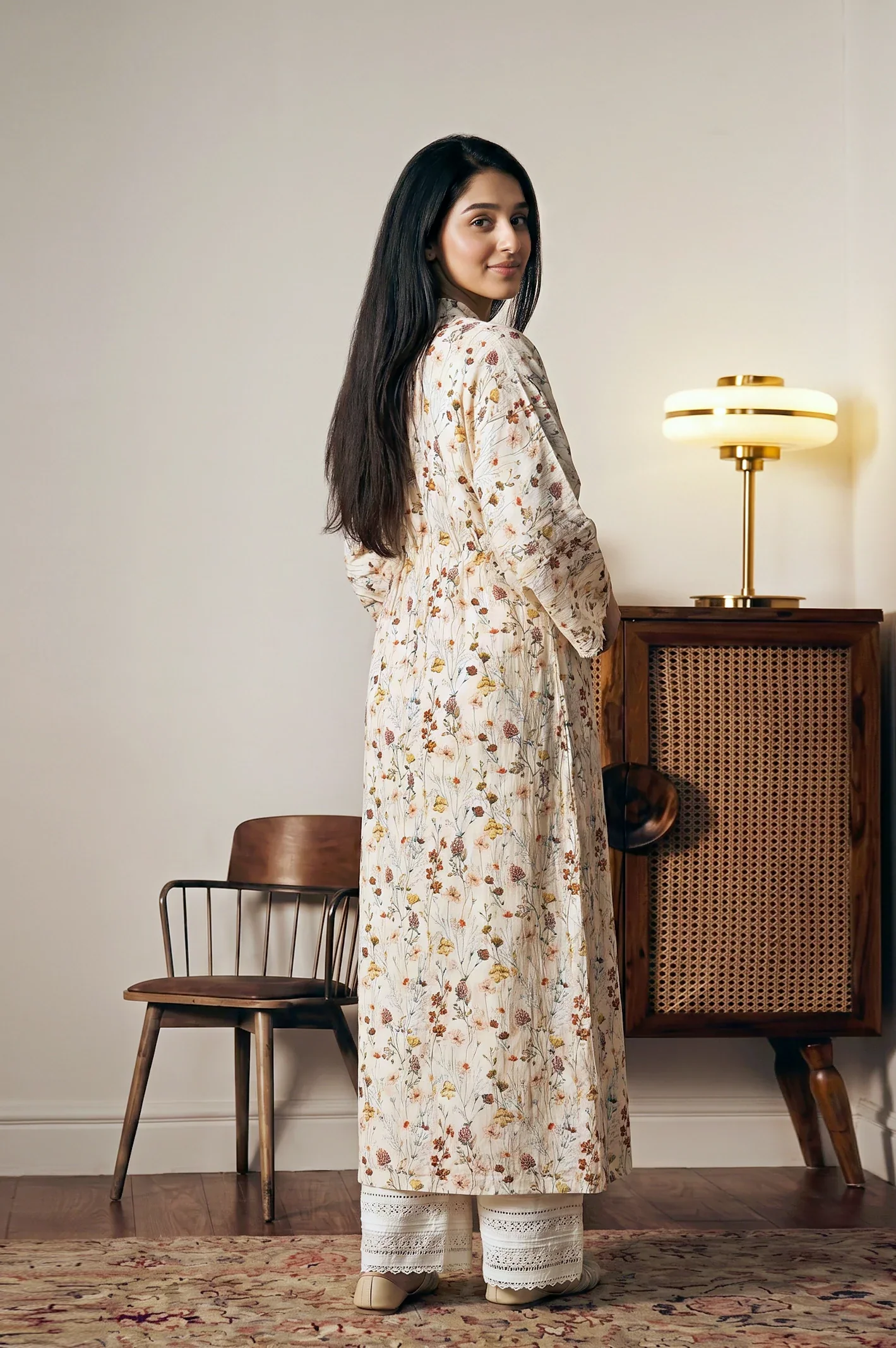 Printed Cream Kaftan - Image 2