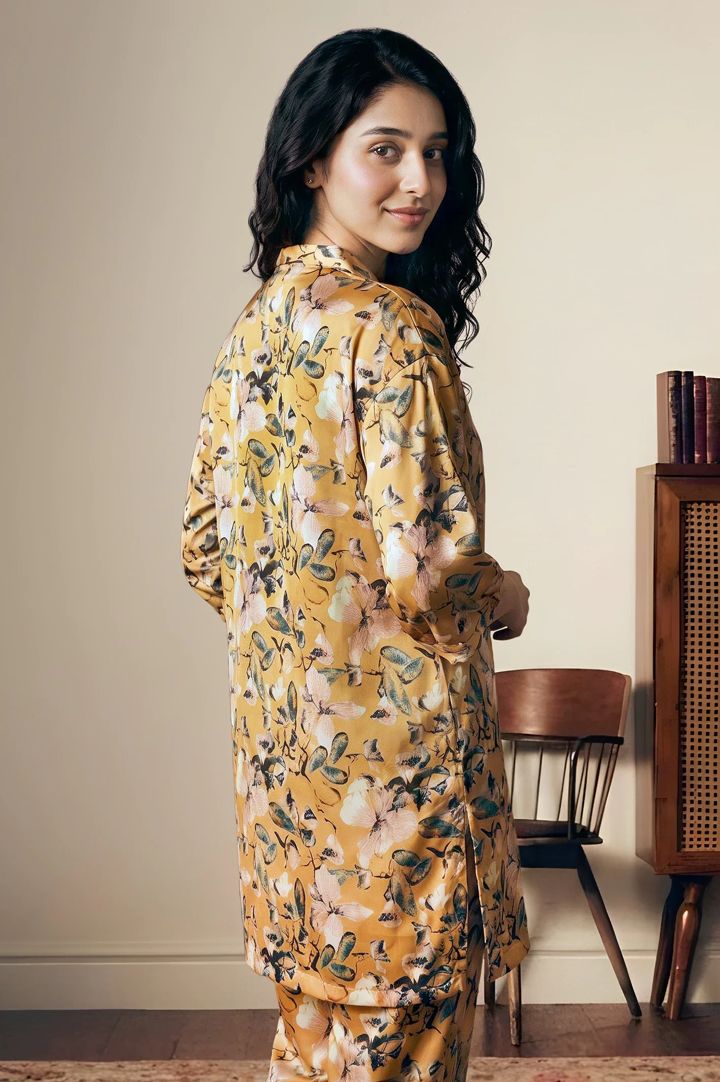 Printed Mustard 2PC Suit - Image 2