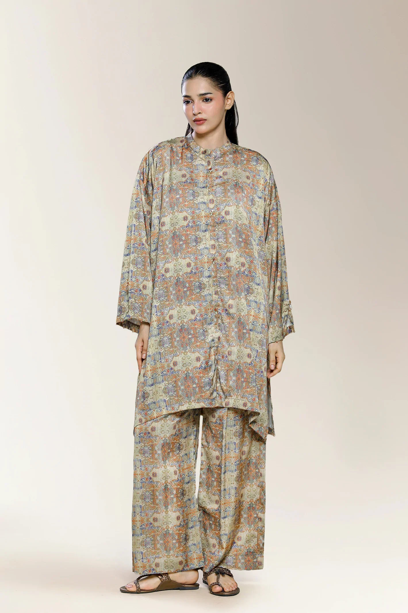 Printed Beige 2PC