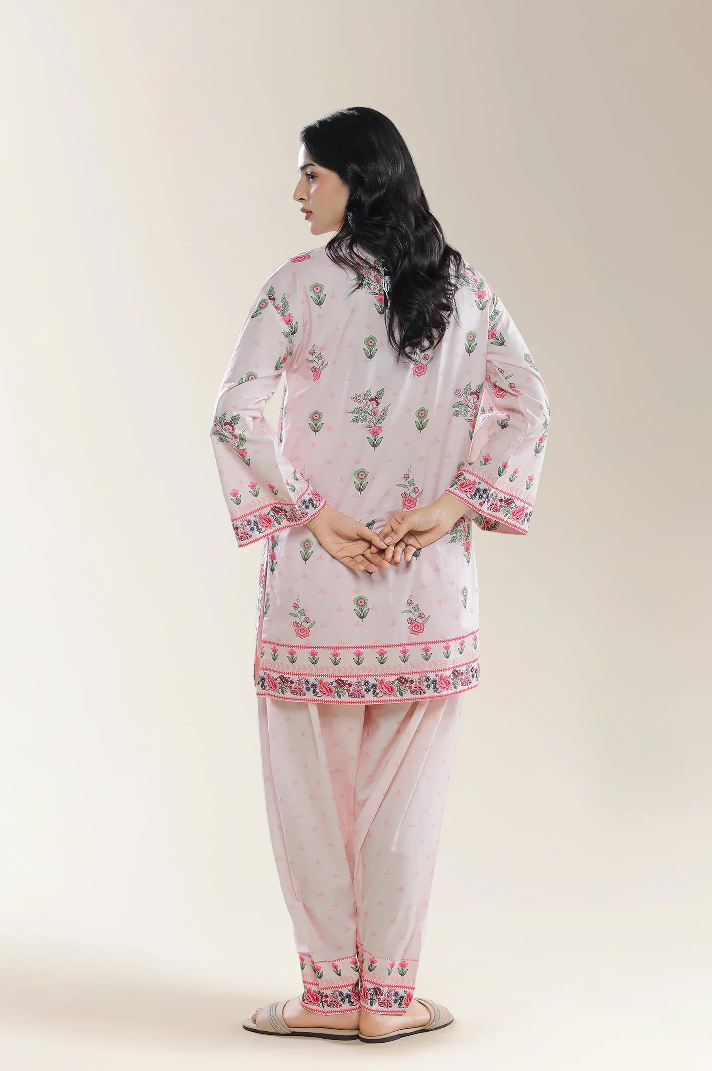Embroidered Pink 2PC - Image 2