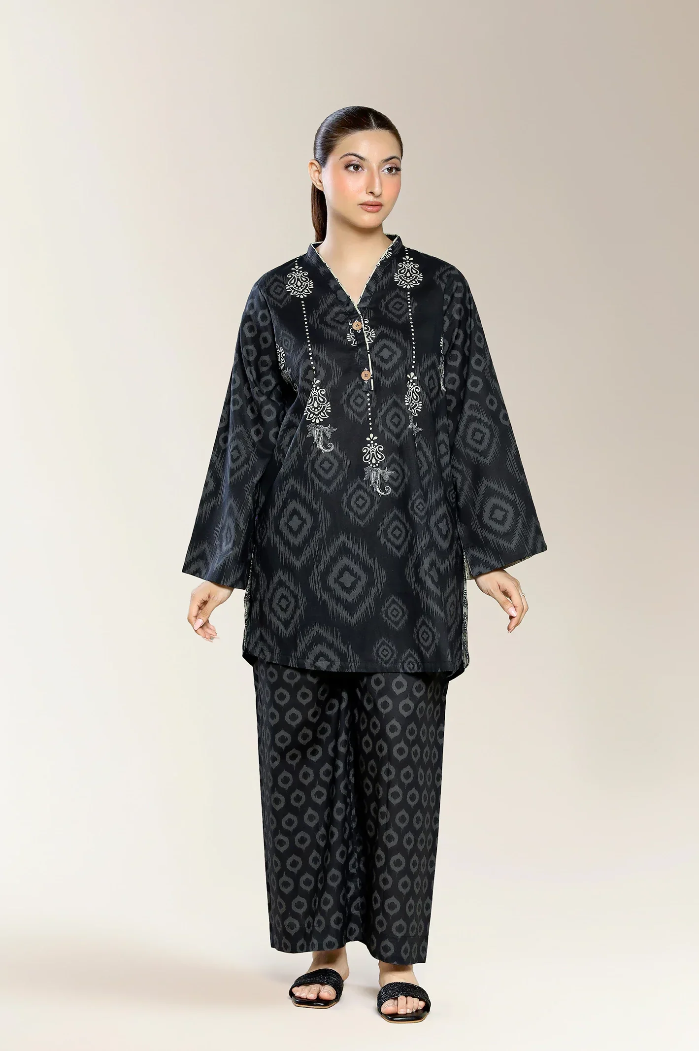 Printed Black 2PC