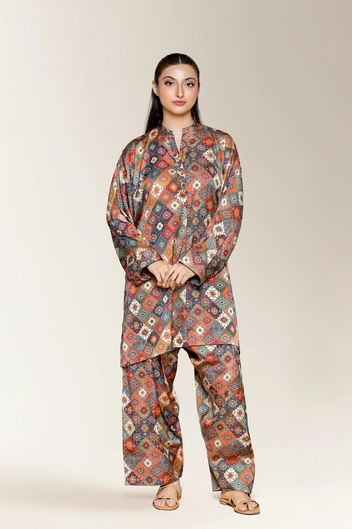 Printed Olive 2PC