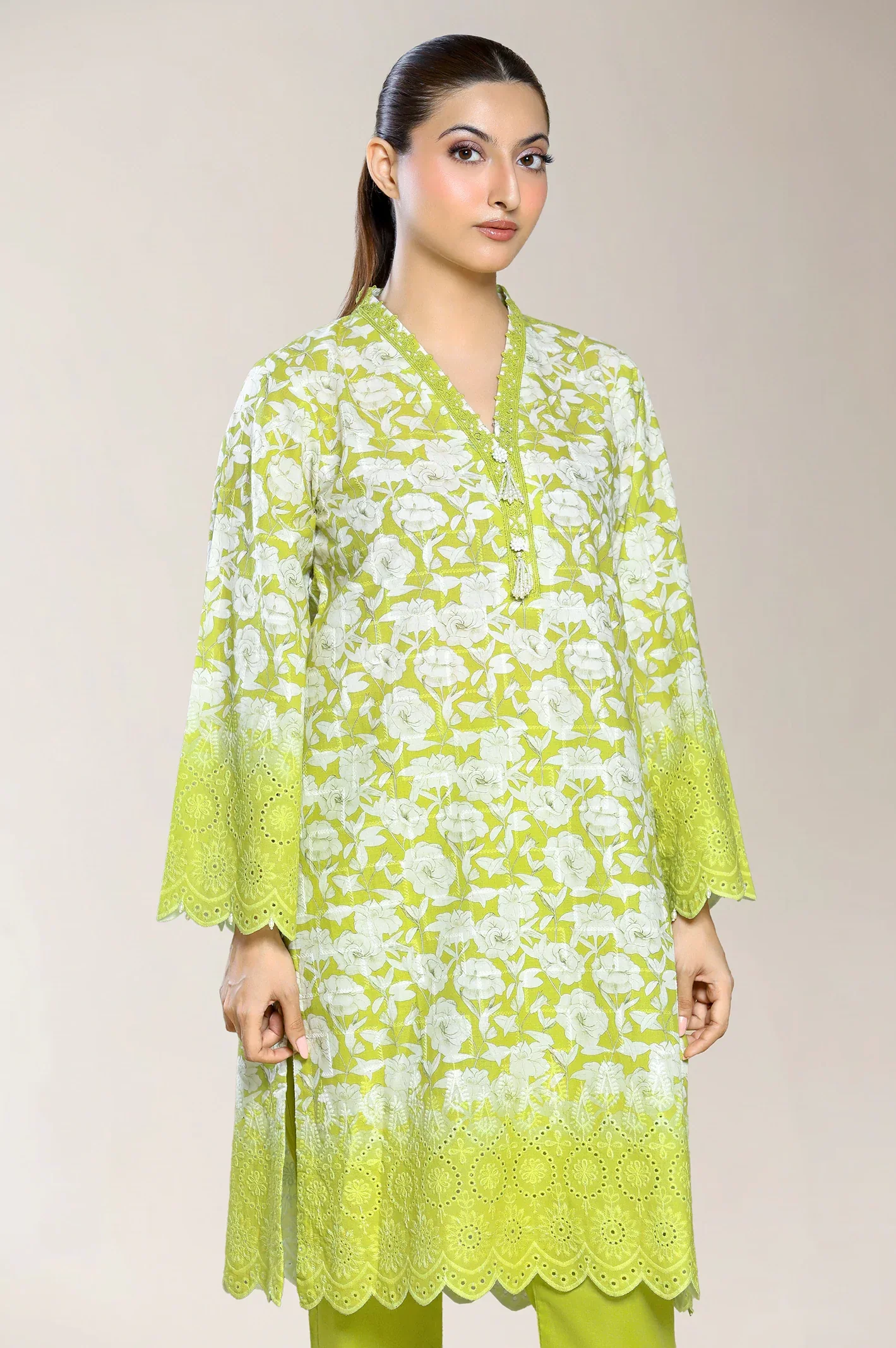 Embroidered Lime 2PC - Image 2