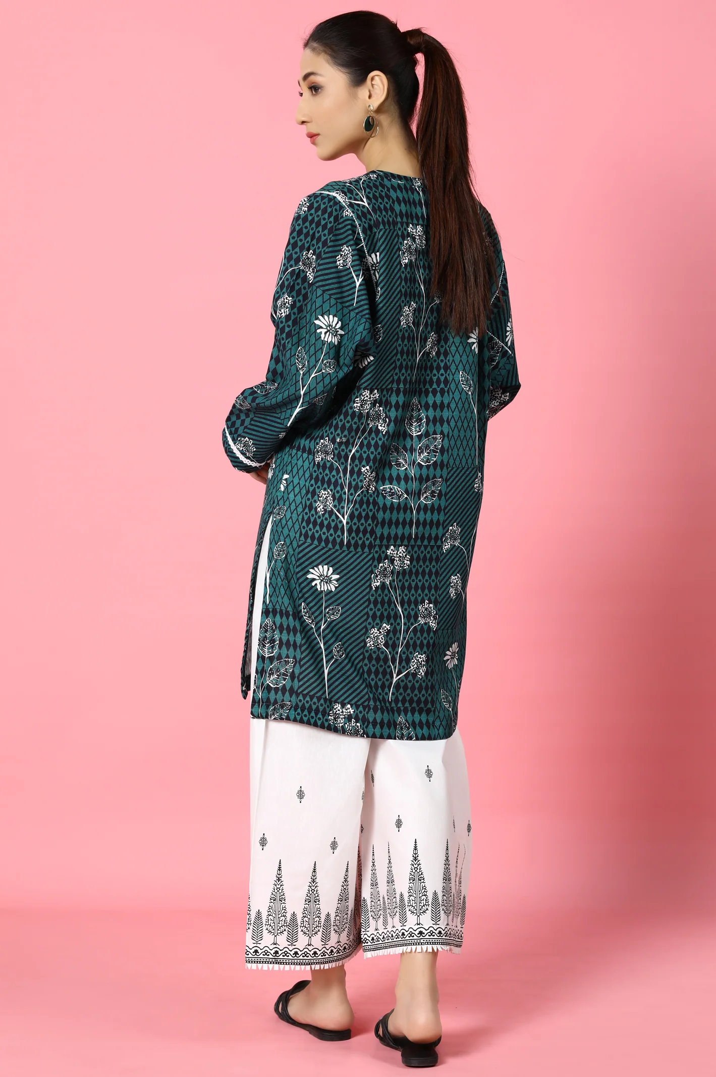 Khaddar Green Kurti - Image 3