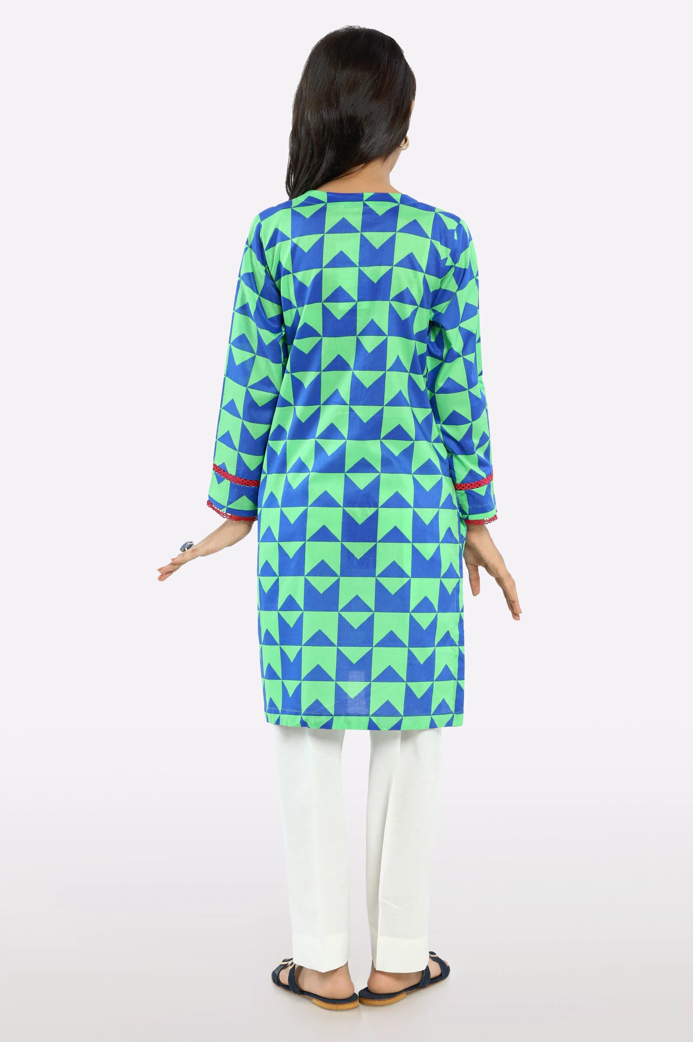 Green Printed Teens Kurti - Image 3