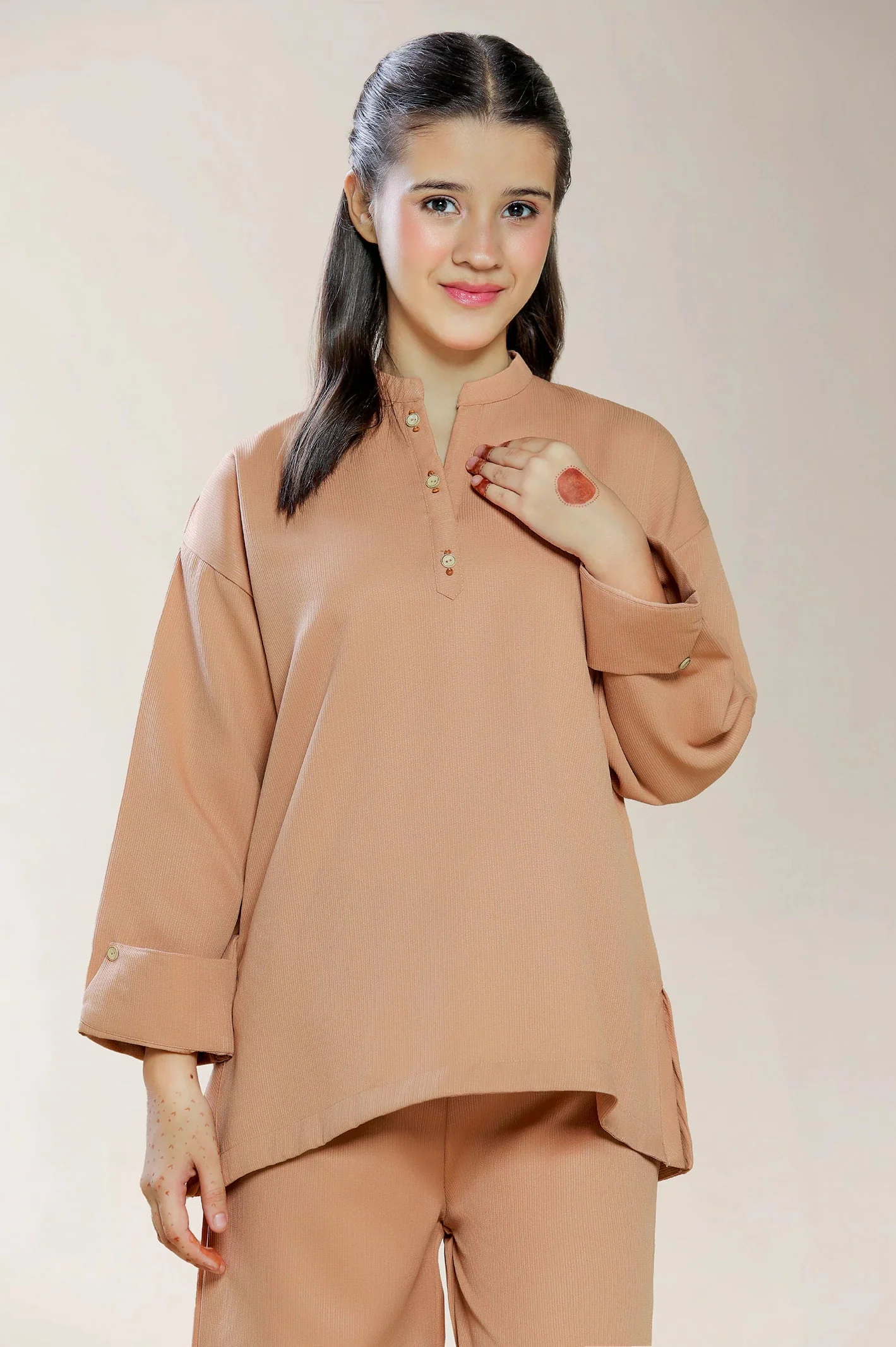 Polyester Dobby Brown Teens 2PC - Image 2