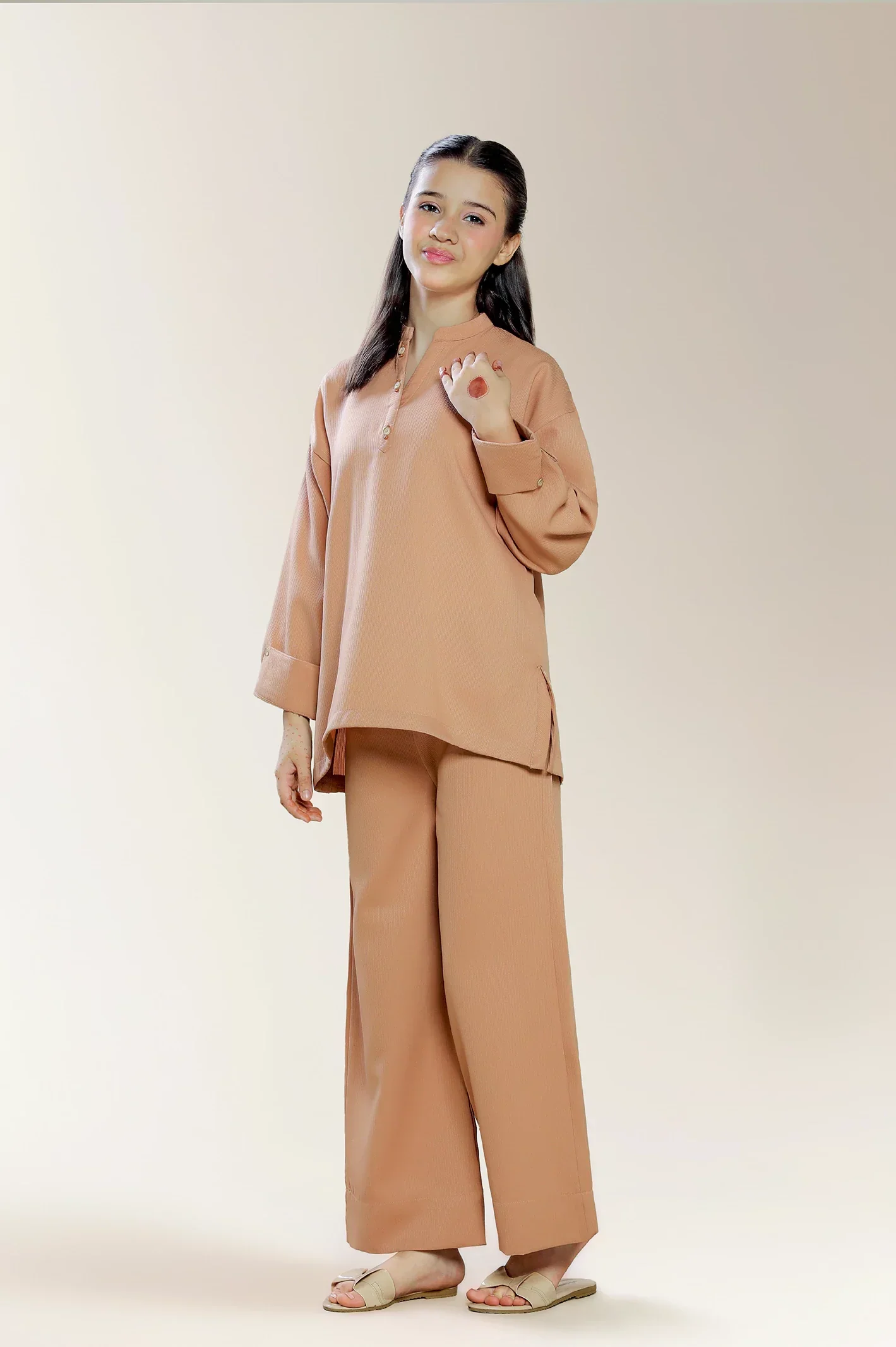 Polyester Dobby Brown Teens 2PC - Image 3