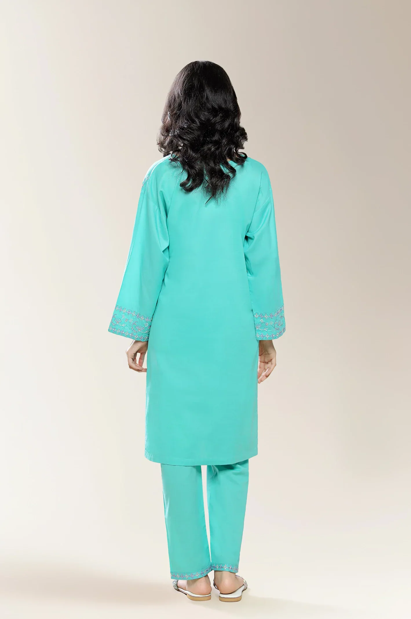 Embroidered Green Teens 2PC - Image 2