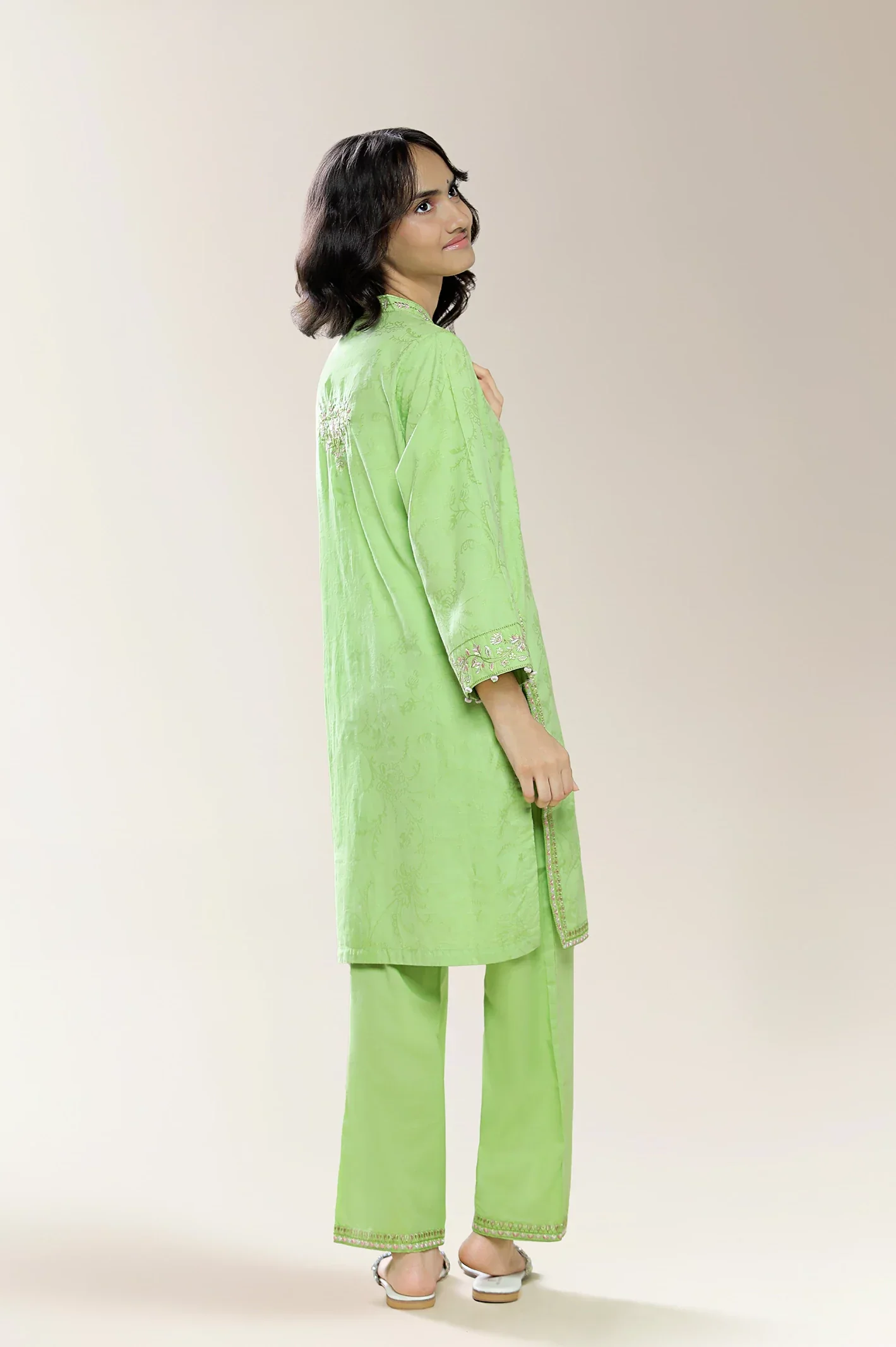 Embroidered Green Teens 2PC - Image 2