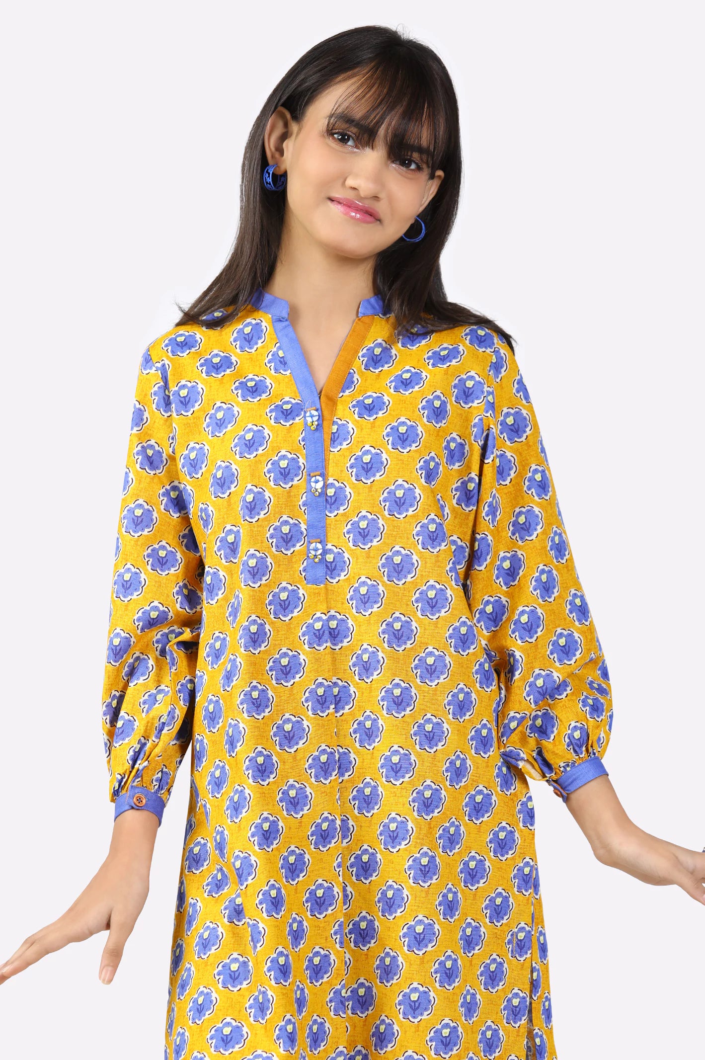 Yellow Printed Teens 2PC - Image 2
