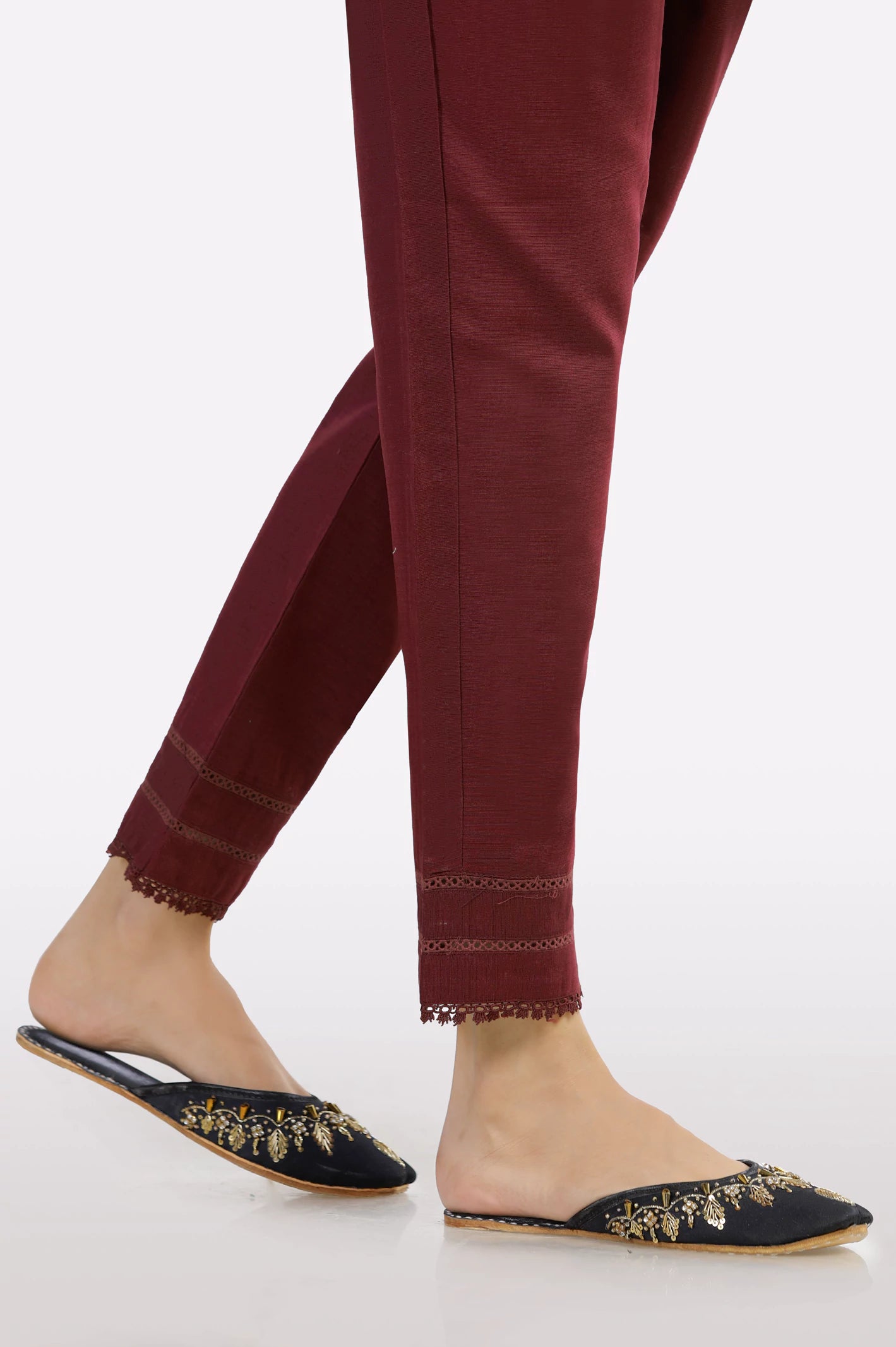 Maroon Lace Trouser - Image 2