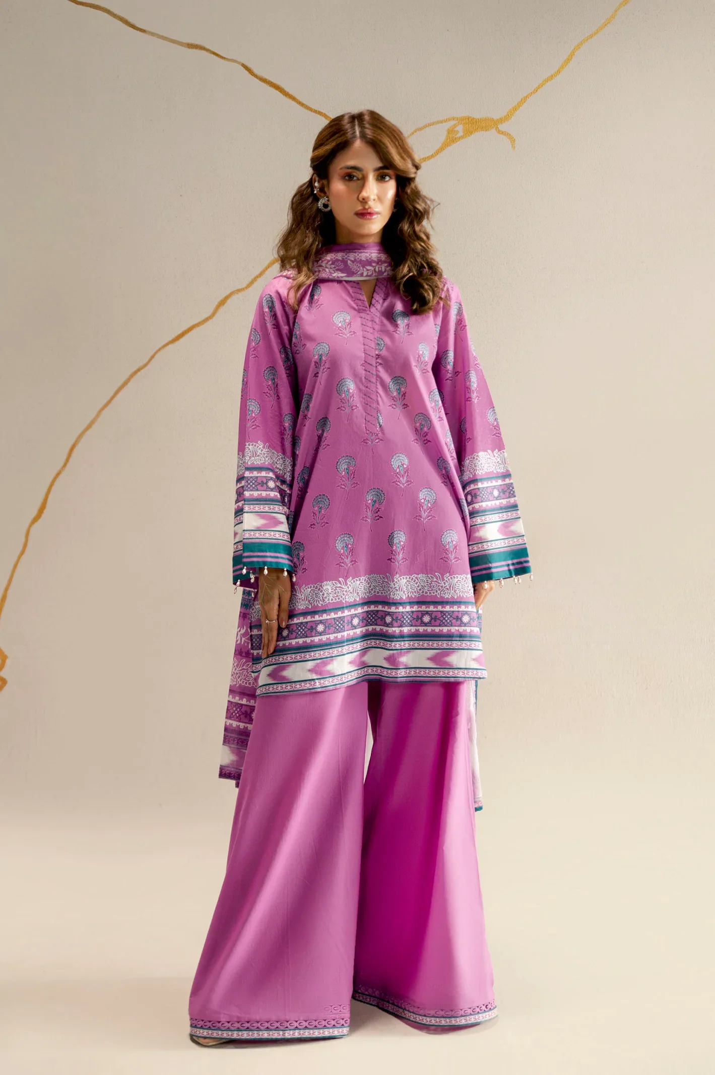 Printed Lawn-Lilac Unstitched 3PC