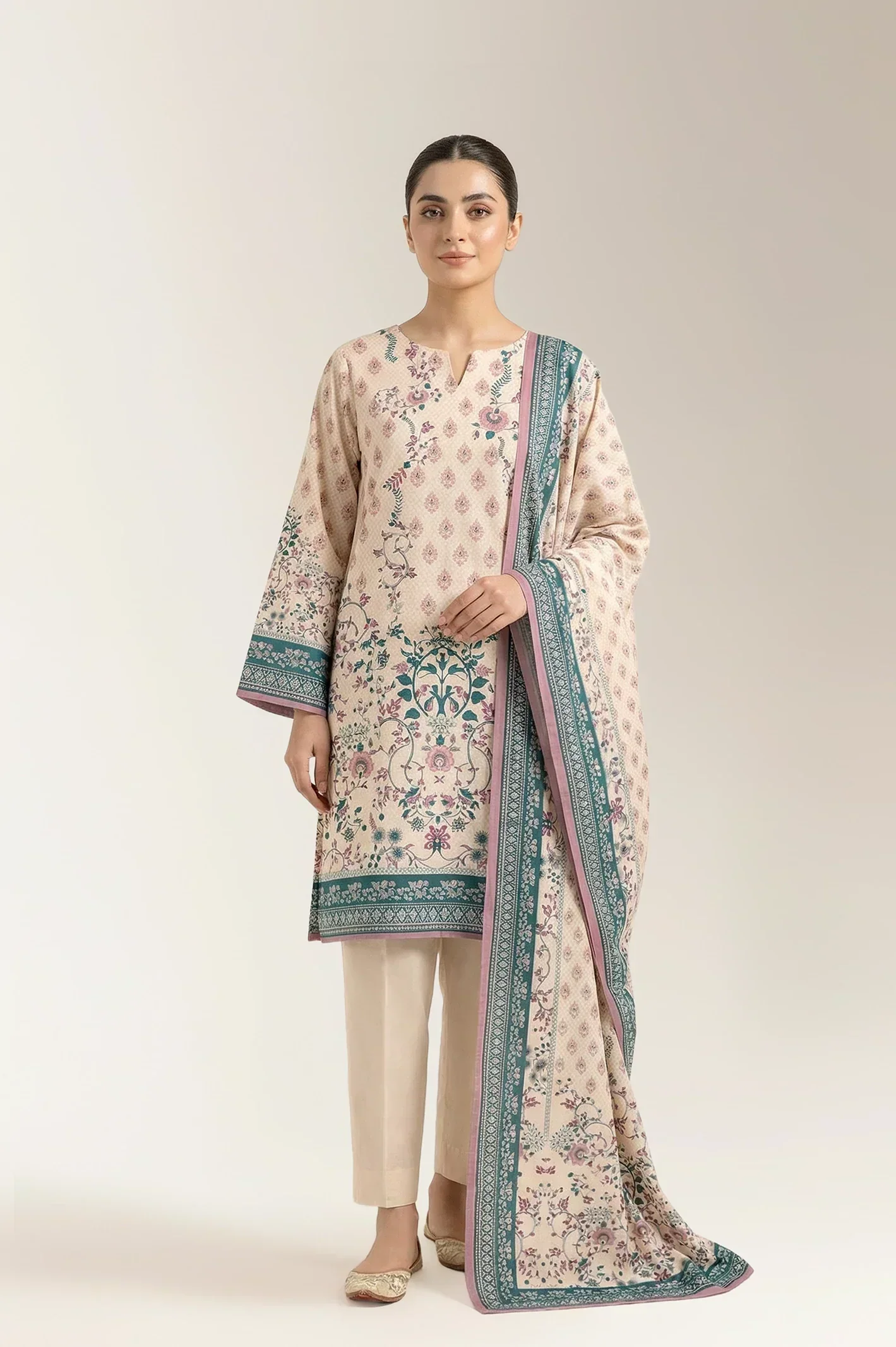 Printed Unstitched 3PC
