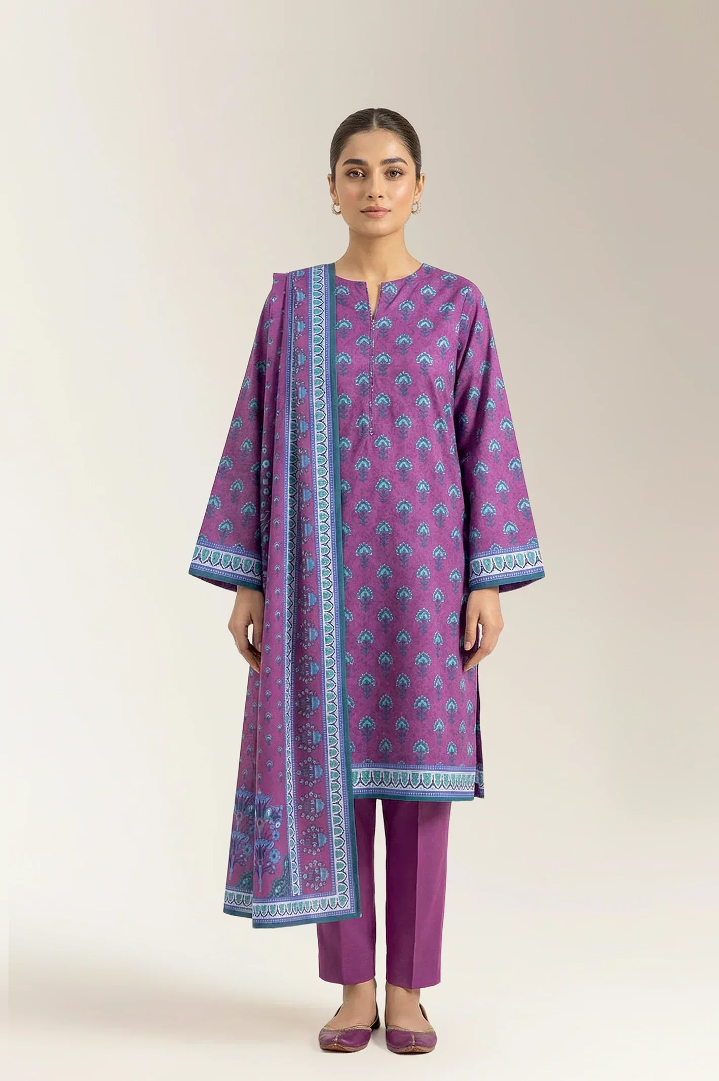 Printed Unstitched 3PC