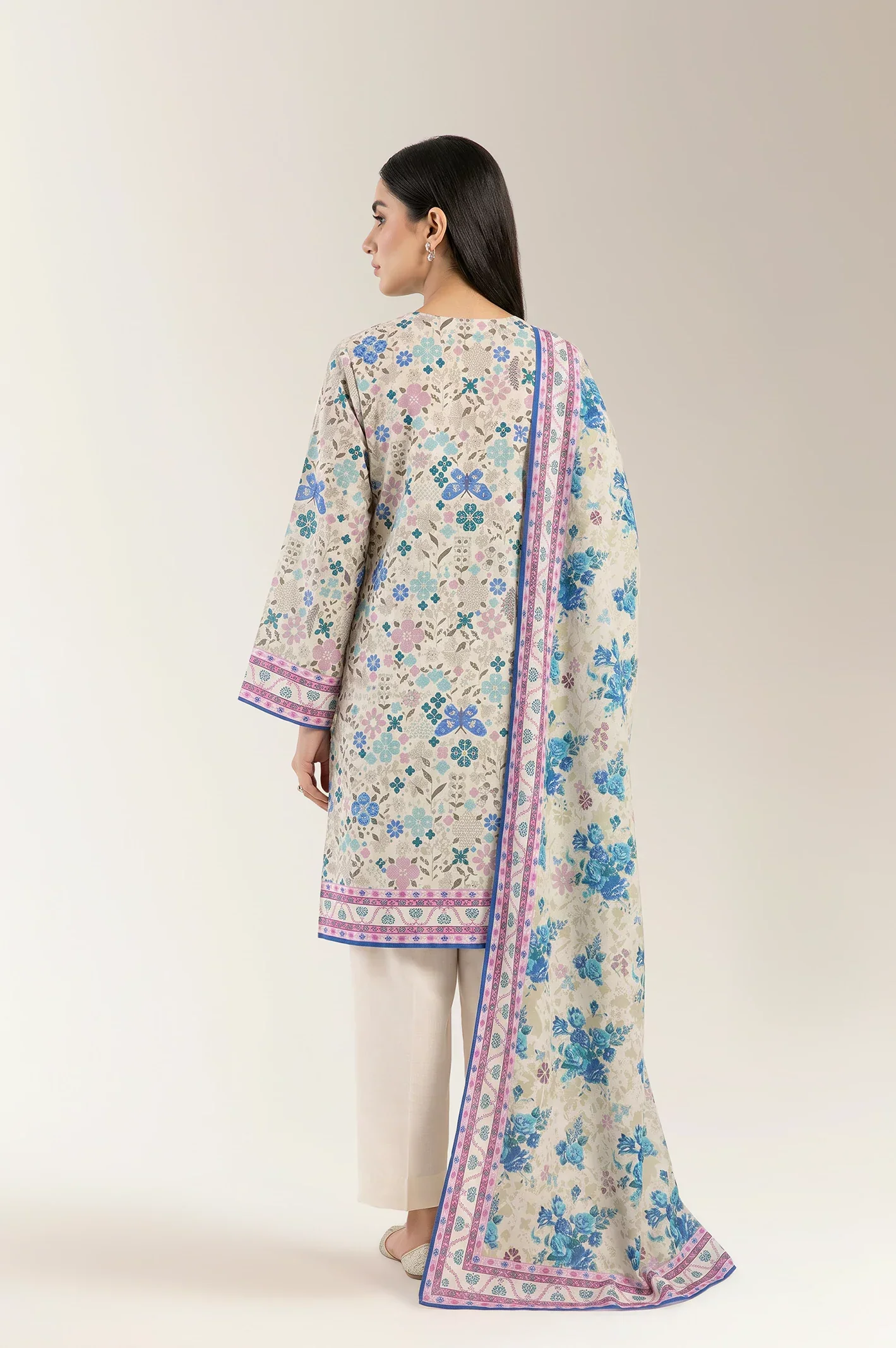 Printed Lawn-Mint Unstitched 3PC - Image 2