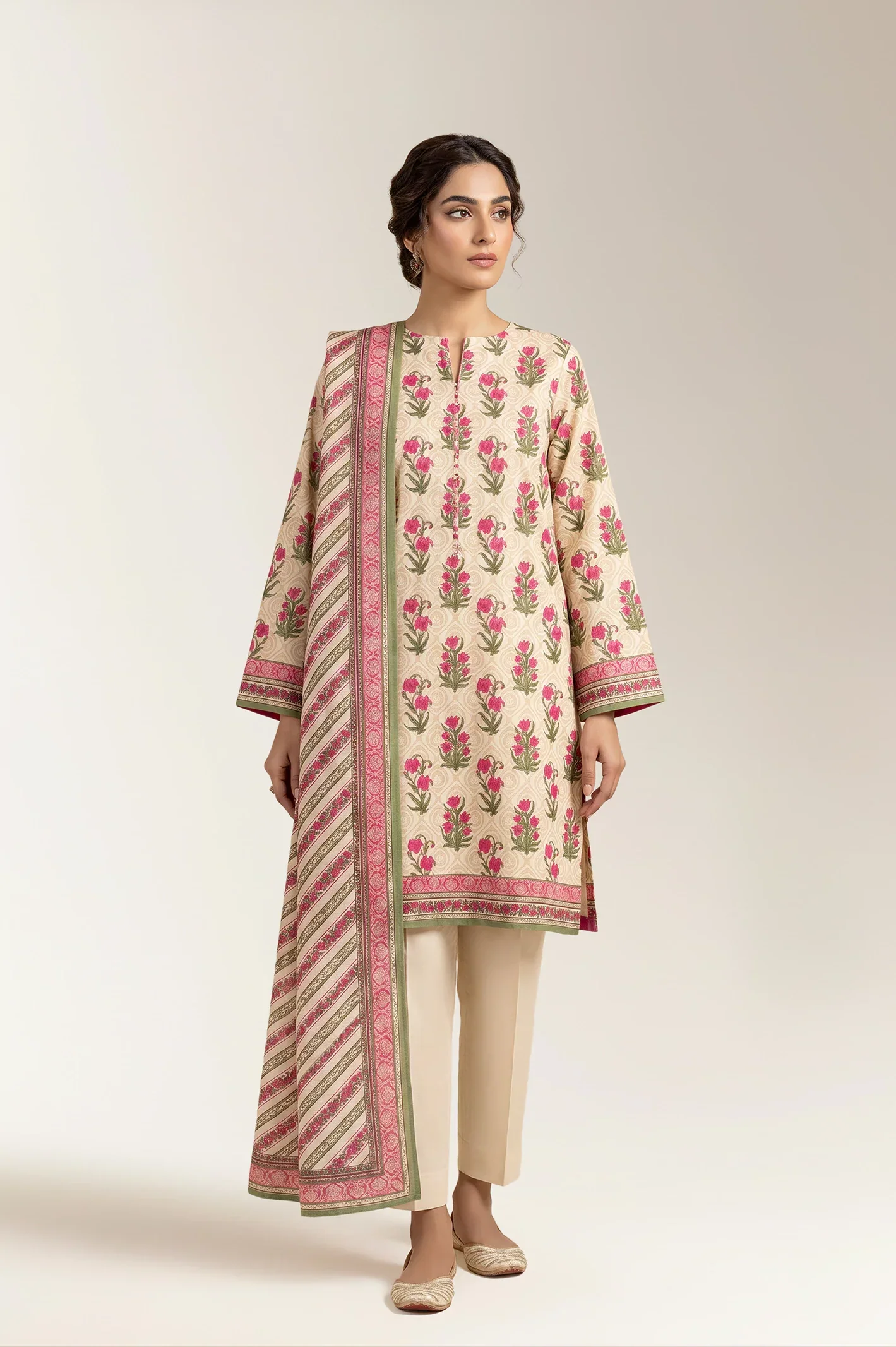 Printed Unstitched 3PC