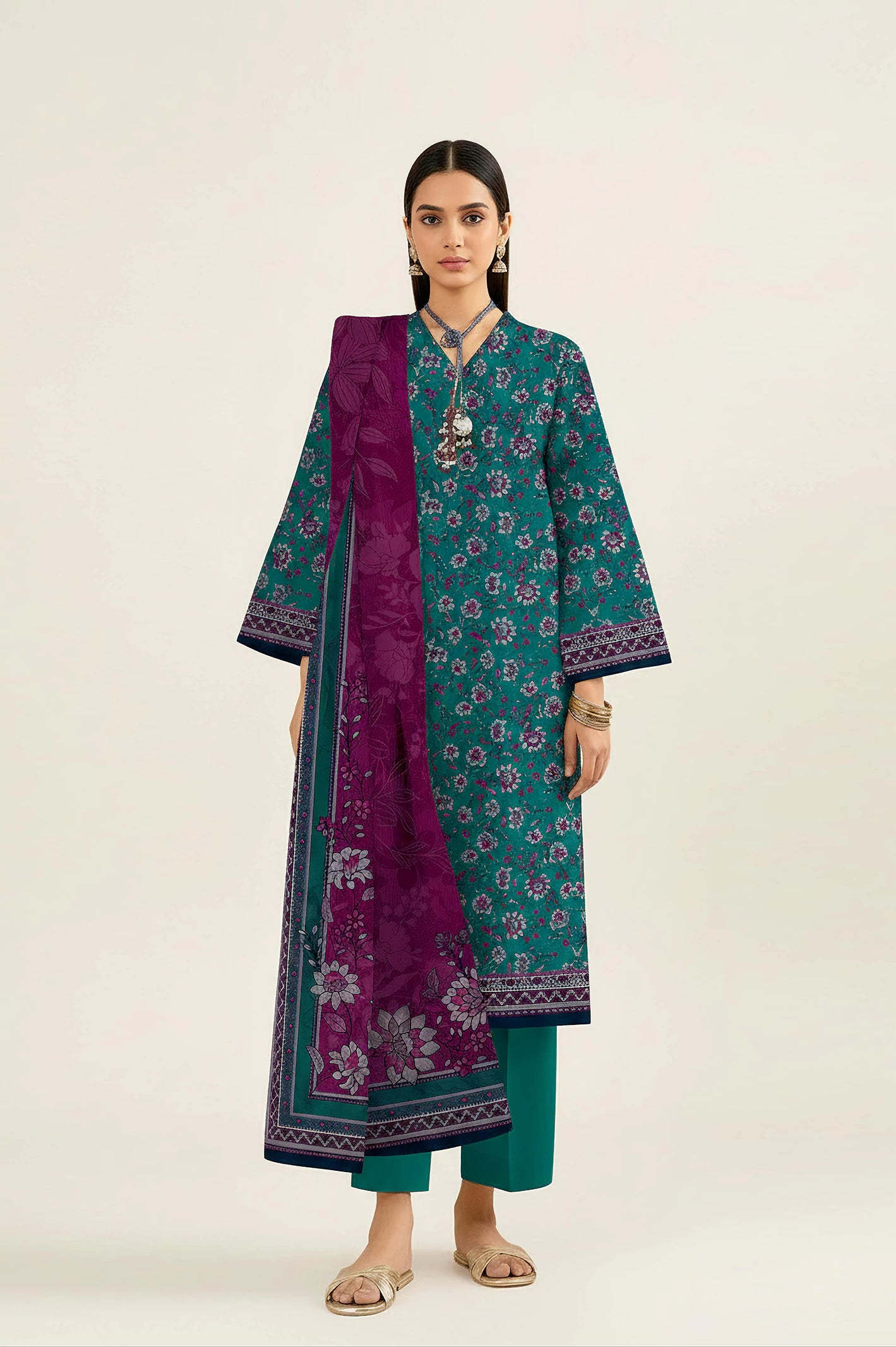 Printed Unstitched 3PC