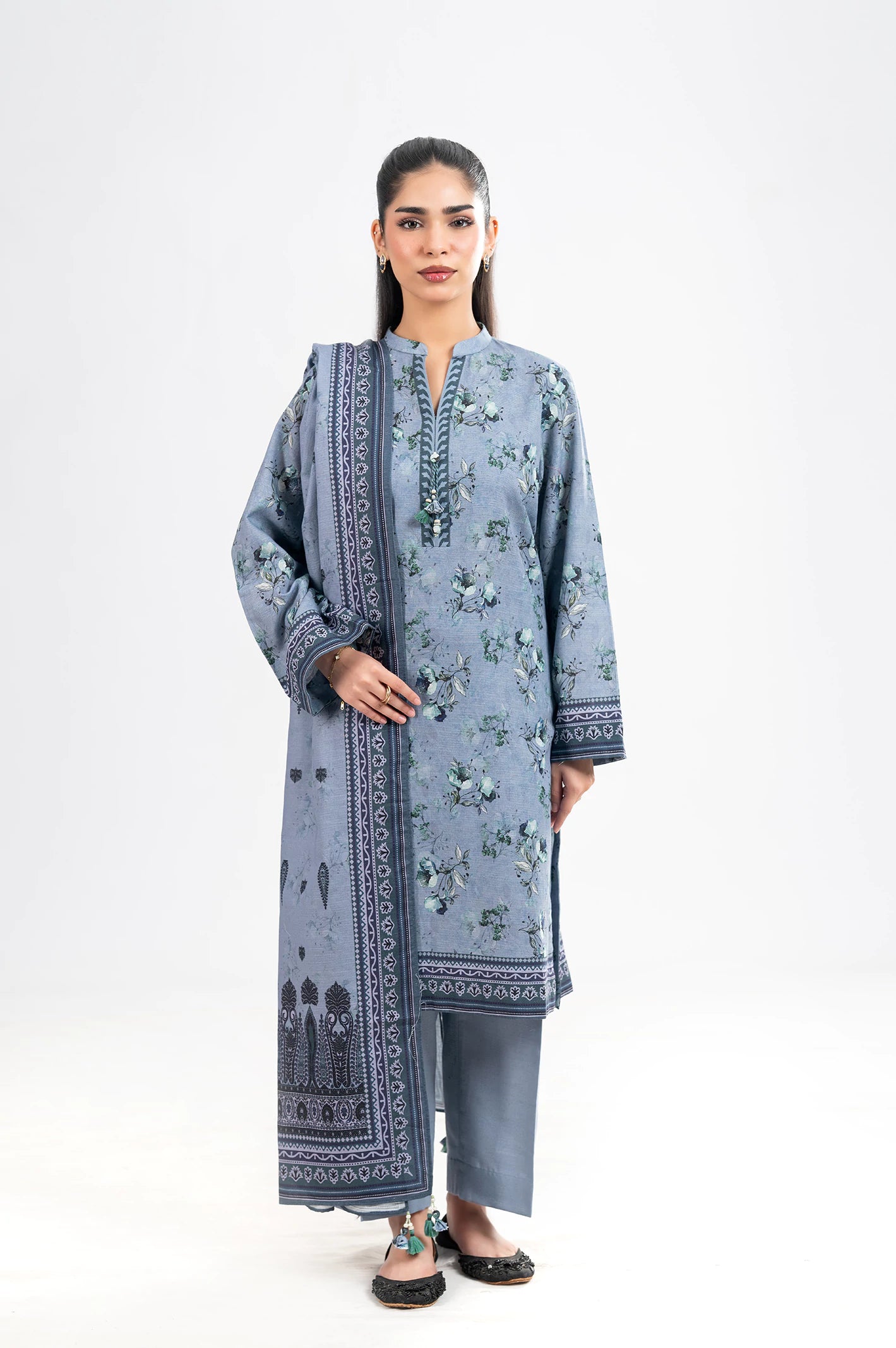 Printed Unstitched 3PC