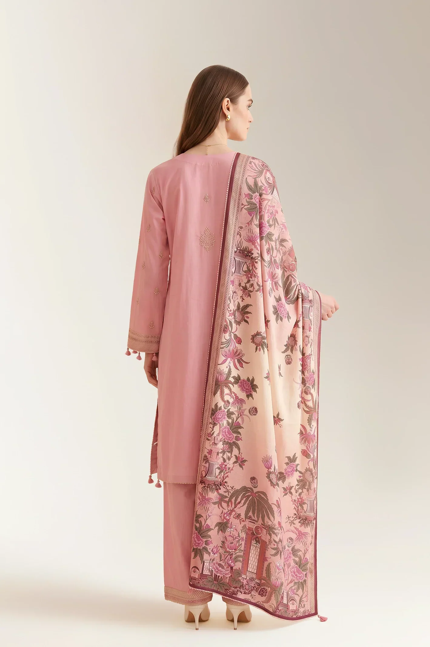 Embroidered Cambric-Pink Unstitched 3PC - Image 2